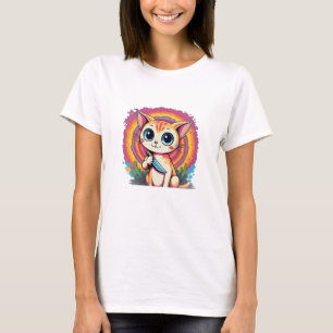 Cute Cat With Knife – “What?” Funny T-Shirt