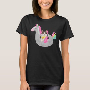 Cute Cat With Margarita & Unicorn Float Kitten Sum T-Shirt