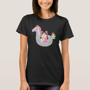 Cute Cat With Margarita & Unicorn Float Kitten Sum T-Shirt