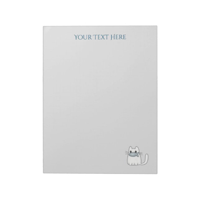 Cute Cat with Prize Fish Notepad (Rotated)