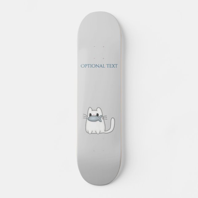 Cute Cat with Prize Fish  Skateboard (Front)