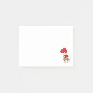 Cute Cat with Red Heart Balloons Post-it Notes
