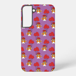 Cute Cat with Red Heart Balloons Samsung Galaxy Case