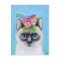 Cute Cat with Spring Flowers Hat postcard