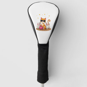 Cute Cat With Sunglasses Cat Playing Bowling For m Golf Head Cover