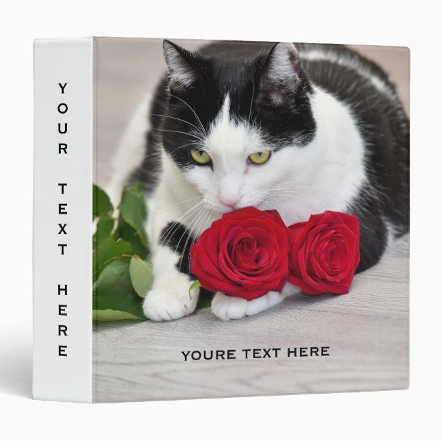 Cute cat with the red rose binder (Front/Spine)