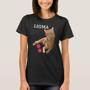 Cute Cat with toys Ligma joke   T-Shirt