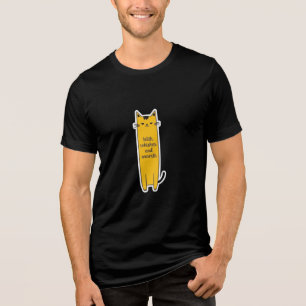 Cute Cat With Whisker Warmth Minimalist Design Tri-Blend Shirt