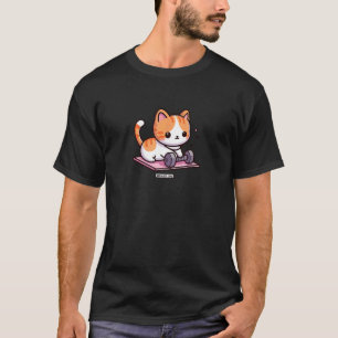 Cute Cat Workout Cool Motif Woman Fitness Gym Trai T-Shirt