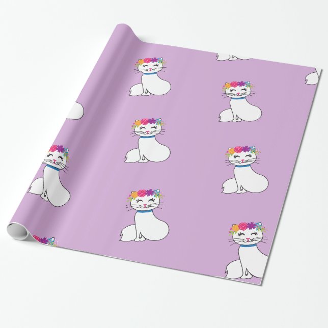 cute cat wrapping paper (Unrolled)