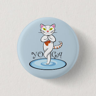 Cute Cat yoga 1 Inch Round Button