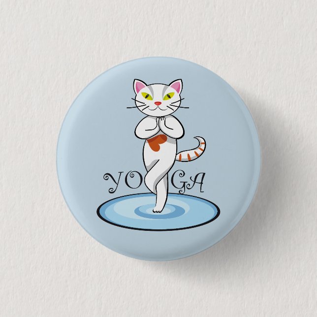 Cute Cat yoga 1 Inch Round Button (Front)
