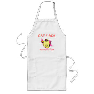 Cute Cat Yoga – "Breathe In, Purr Out" Long Apron
