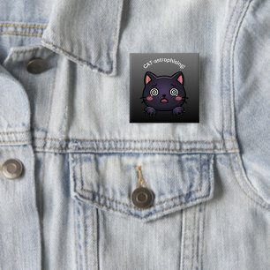 Cute Catastrophizing Cat 2 Inch Square Button
