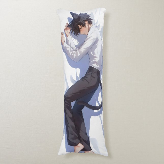 Cute Catboy Anime Body Pillow (Front Vertical)