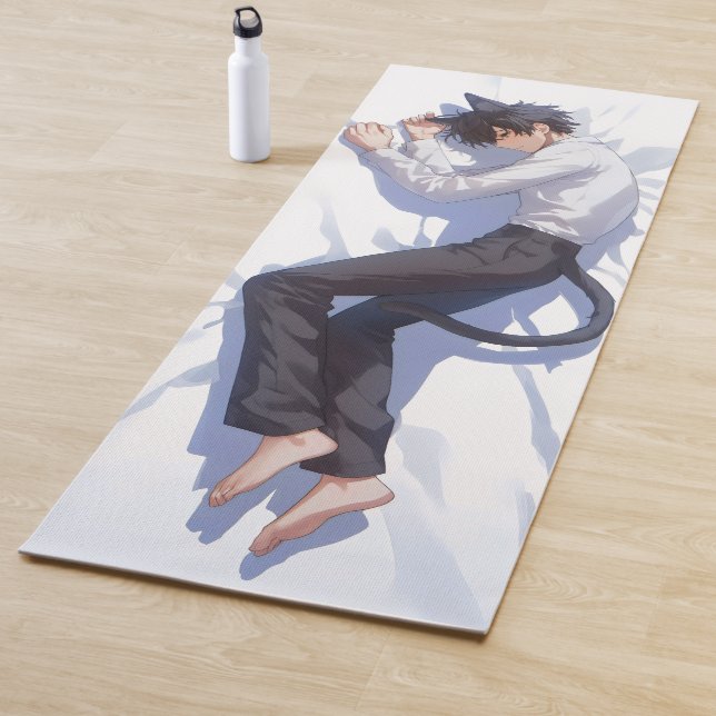 Cute Catboy Anime Yoga Mat (In Situ)