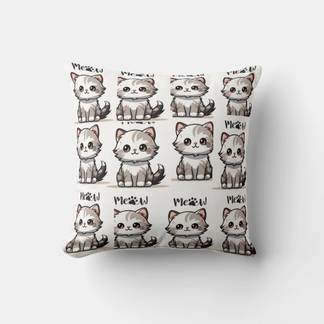 CUTE CATE FULL OF THROW PILLOW  (Front)