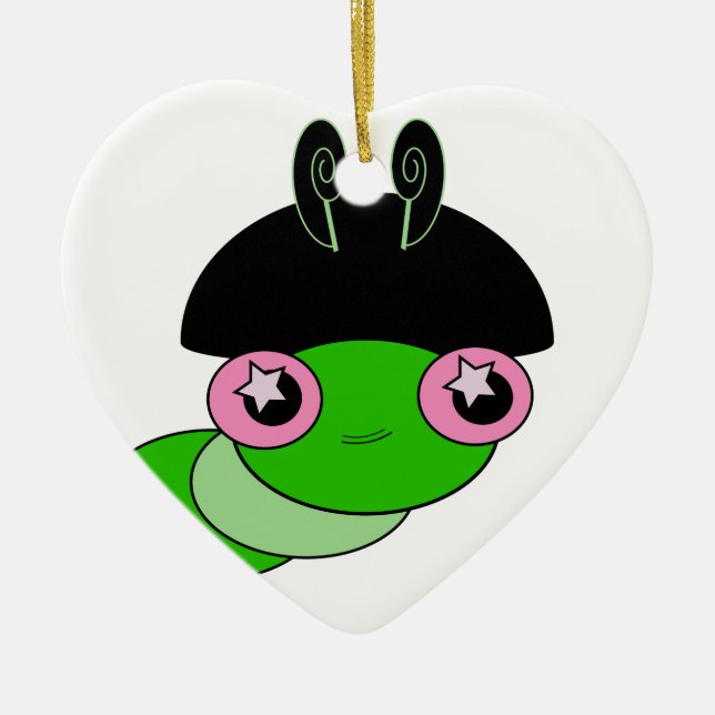 Cute Caterpillar Ceramic Ornament (Front)