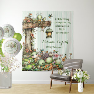 Cute Caterpillar Garden Baby Shower Party Tapestry