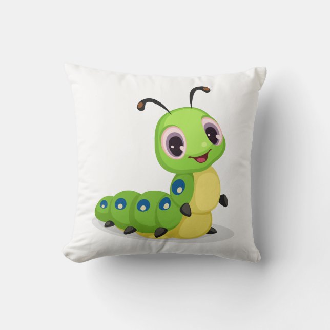 Cute Caterpillar Lancer Oreiller 16" x 16" (Recto)
