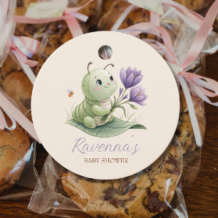Cute Caterpillar Personalized Name Baby Shower Favour Tags