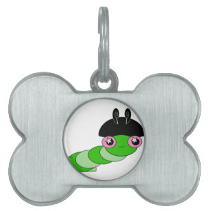 Cute Caterpillar Pet Name Tag