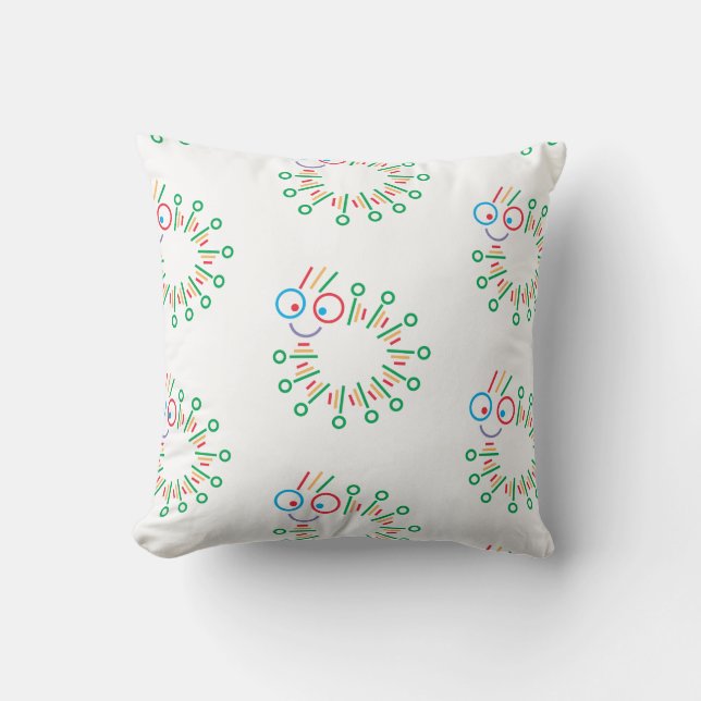 cute caterpillar   throw pillow (Front)