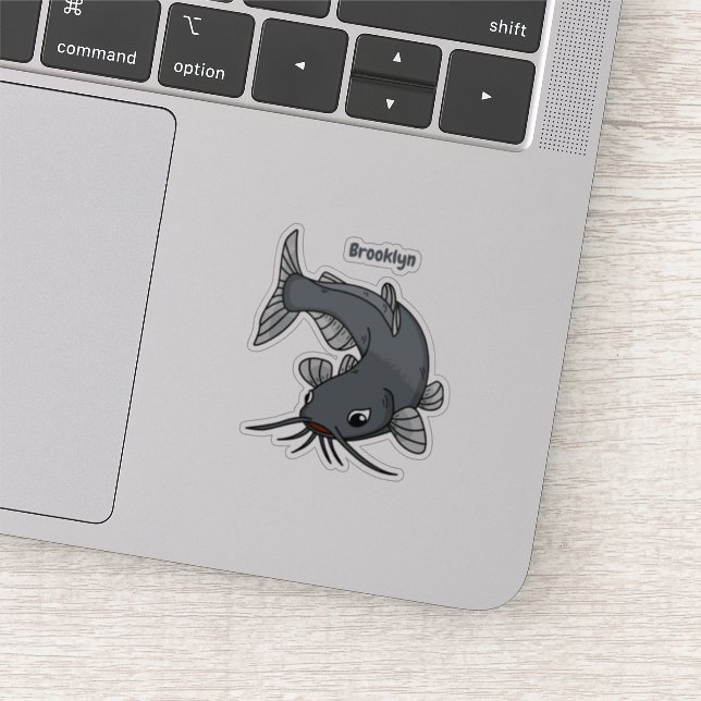 Cute catfish cartoon illustration (Detail)
