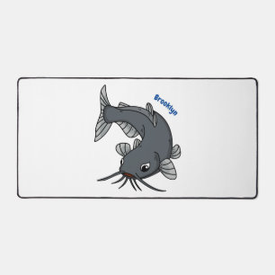 Cute catfish cartoon illustration  desk mat