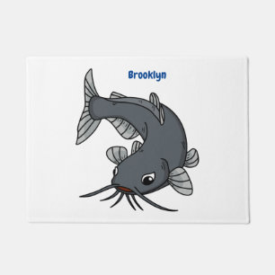 Cute catfish cartoon illustration  doormat