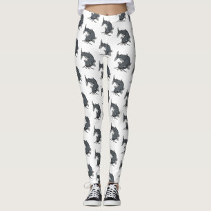 Cute catfish cartoon illustration  leggings