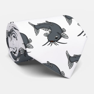 Cute catfish cartoon illustration  tie
