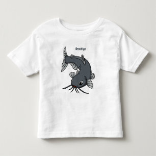 Cute catfish cartoon illustration toddler t-shirt