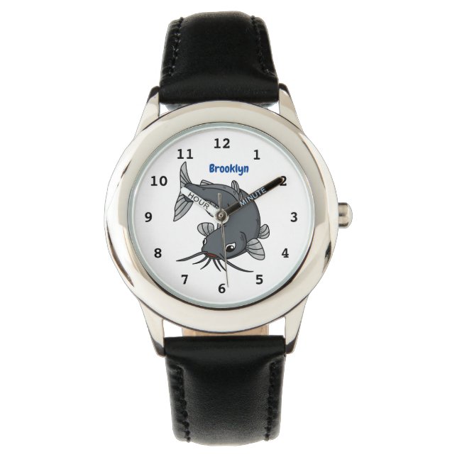 Cute catfish cartoon illustration watch (Front)