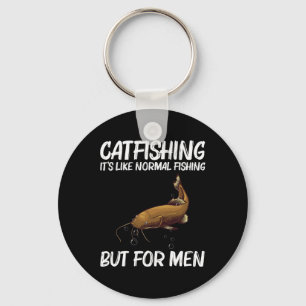 Cute Catfishing Design For Men Boys Fishing Catfis Keychain