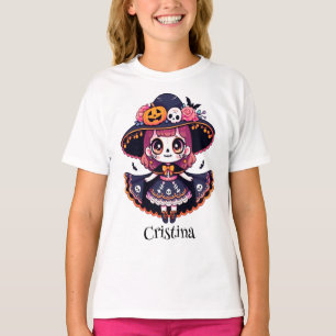 Cute catrina girl halloween personalized T-Shirt