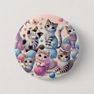 Cute Cats 2 Inch Round Button