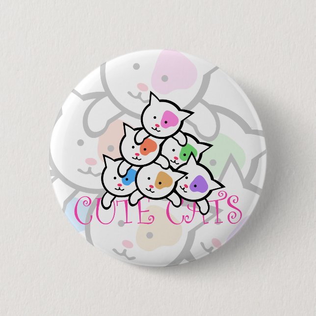 CUTE CATS 2 INCH ROUND BUTTON (Front)