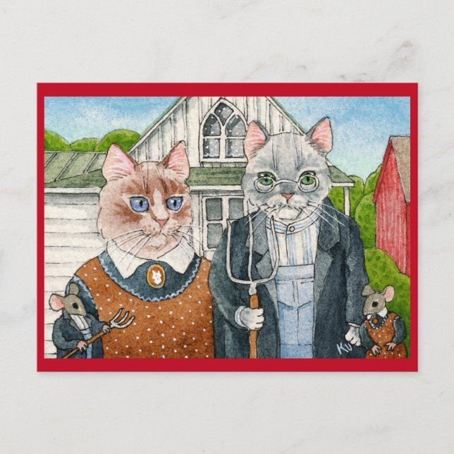 Cute Cats and Mice, carte postale gothique américa (Devant)