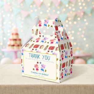 Cute Cats and Presents Yellow Kids Birthday Favor Box