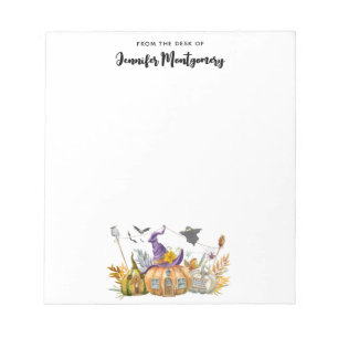 Cute Cats and Pumpkins Halloween Pattern Notepad