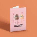 Cute Cats Anniversary  Card<br><div class="desc">A Purrfect Pair!
Super cute customizable anniversary card</div>