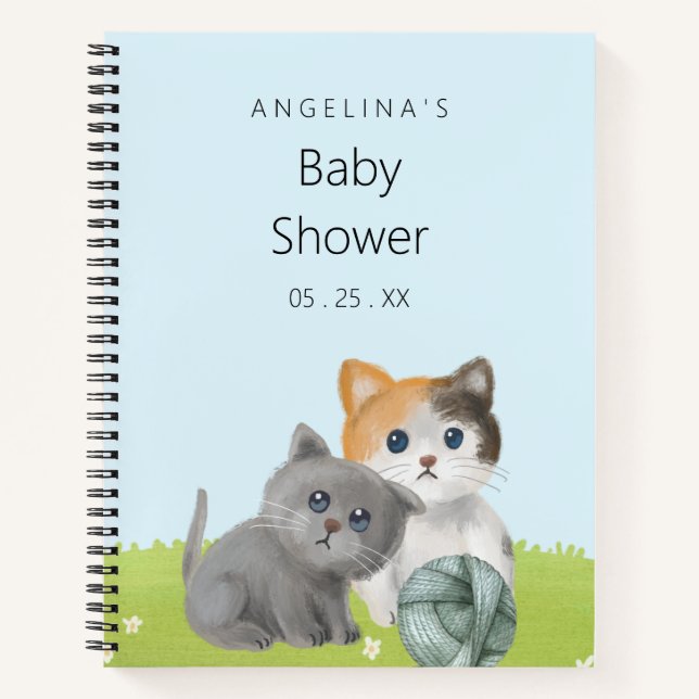 Cute Cats Baby Shower Gift List Notebook (Front)