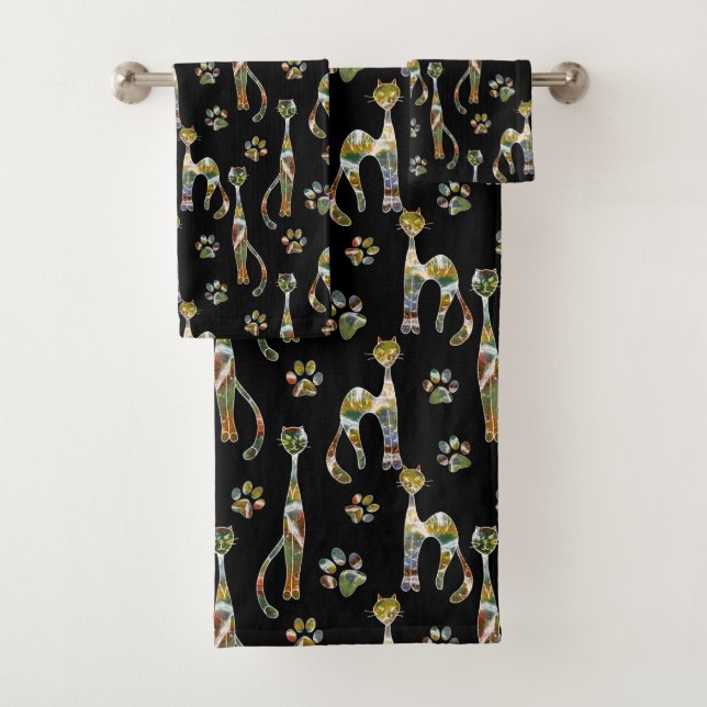 Cute cats bath towel set (Insitu)