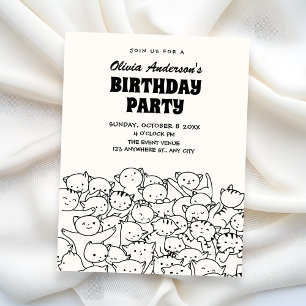 Cute cats birthday invitation