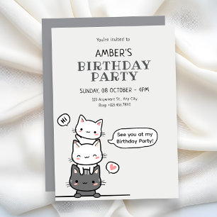 Cute cats birthday  invitation