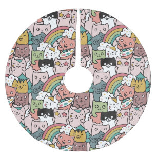 Cute Cats Brushed Polyester Tree Skirt