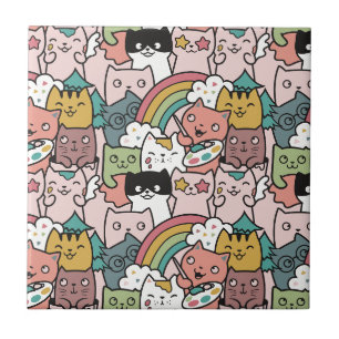 Cute Cats Ceramic Tile