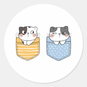 Cute Cats Classic Round Sticker