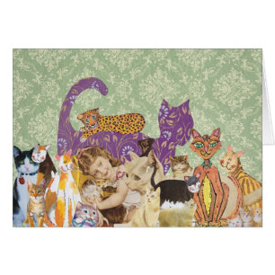 Cute Cats Collage 3 Card